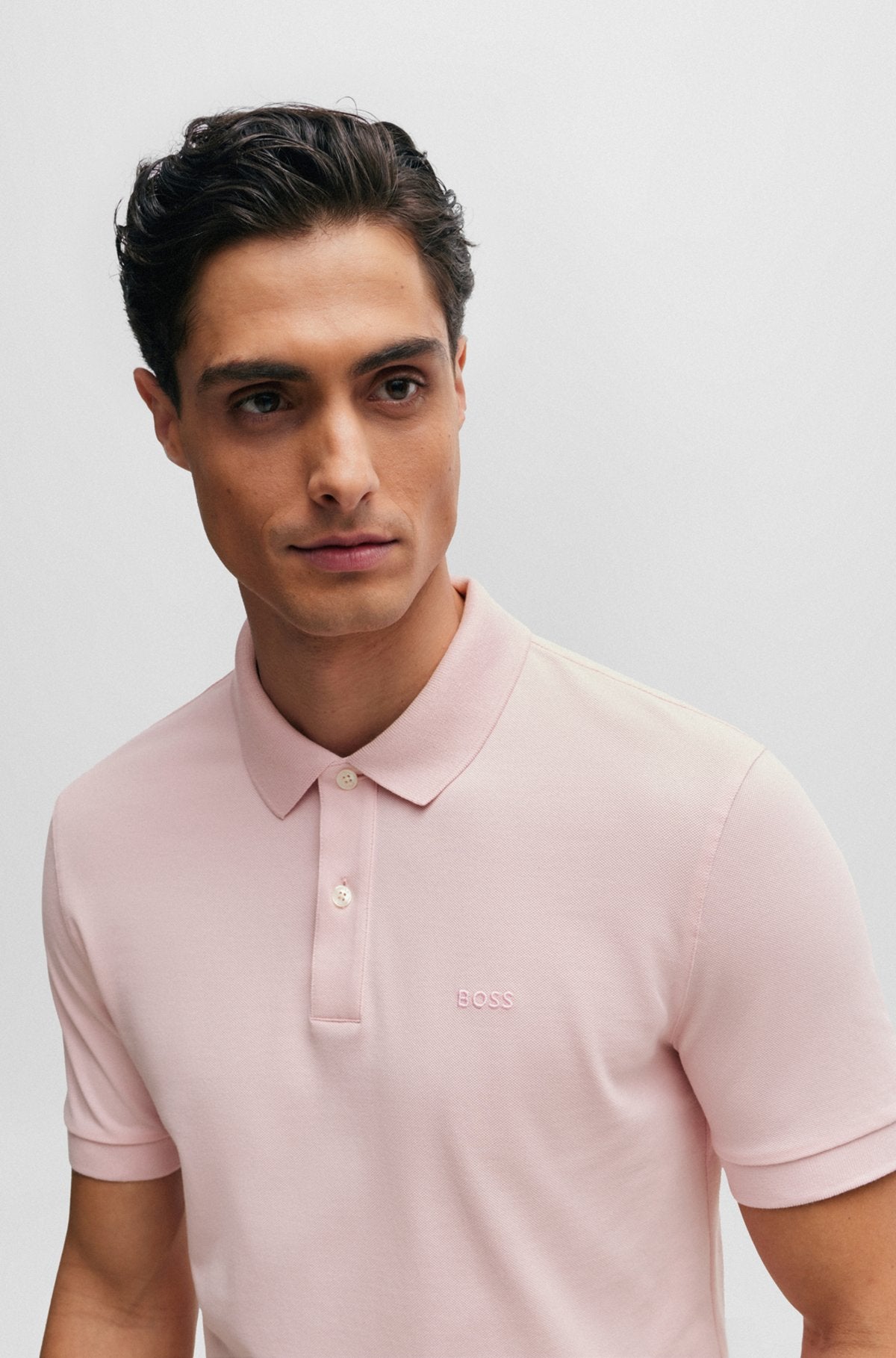 Pallas Cotton polo shirt with embroidered logo - Light pink