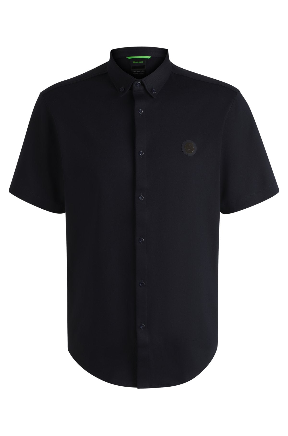 Regular-fit shirt in knitted cotton - Dark Blue