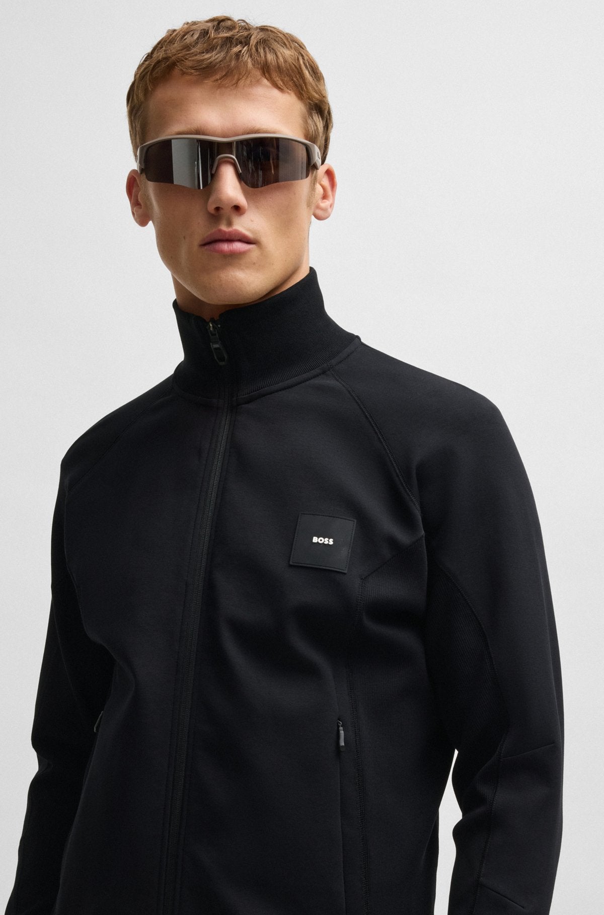 Sweatshirt with stretch-cotton inserts - Black