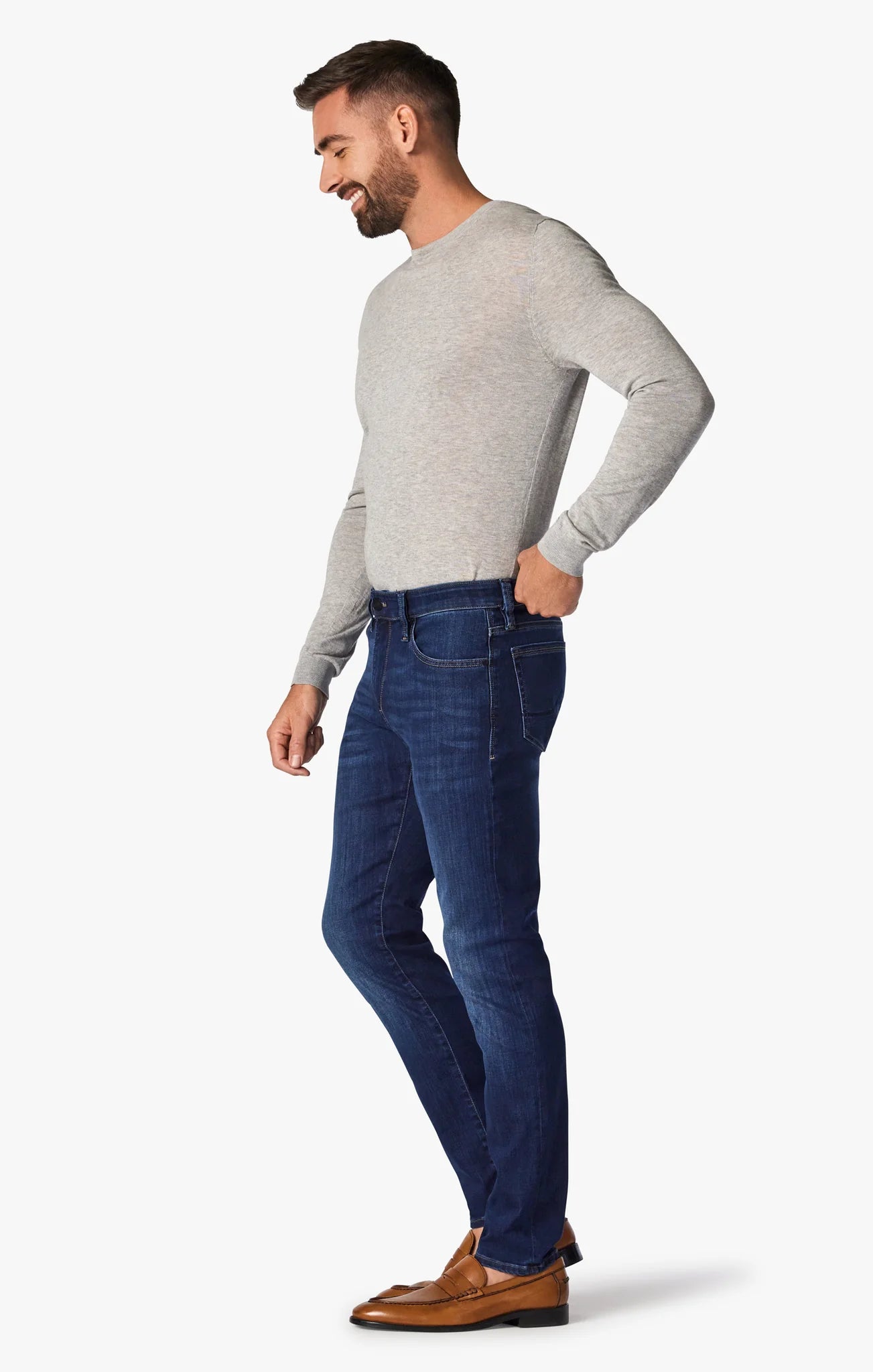 Calm Skinny Leg Jeans In Deep Tencel