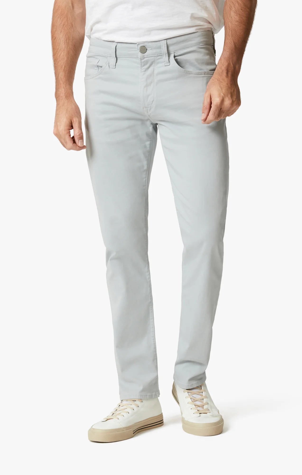 Cool Tapered Leg Pants In Pearl Twill