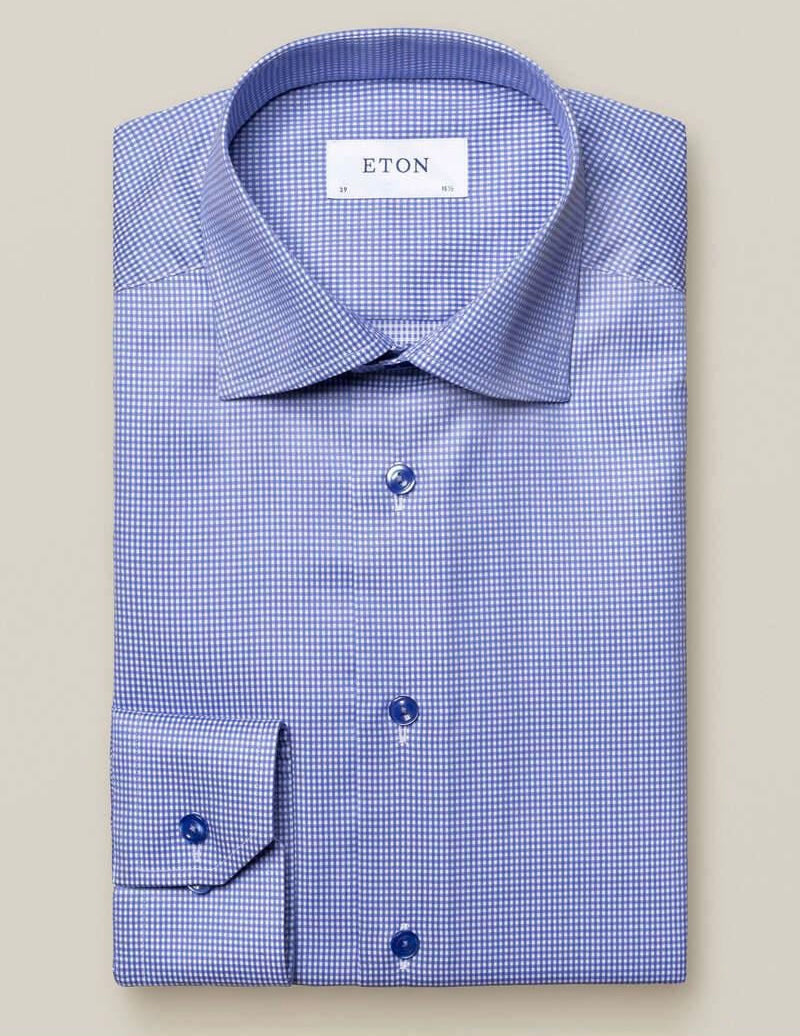 ETON Contemporary Fit Blue Check